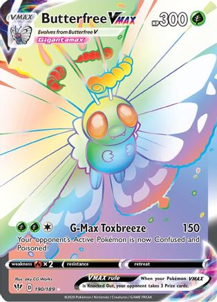 Butterfree VMAX (Secret) (190)/189 Secret Rare Holofoil
