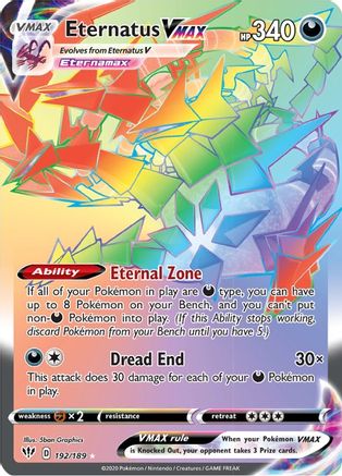 Eternatus VMAX (Secret) (192)/189 Secret Rare Holofoil