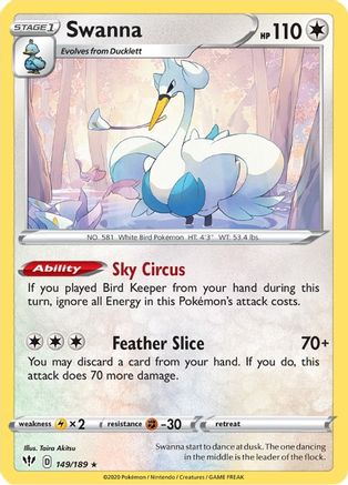 Swanna (149)/189 Rare Reverse Holofoil