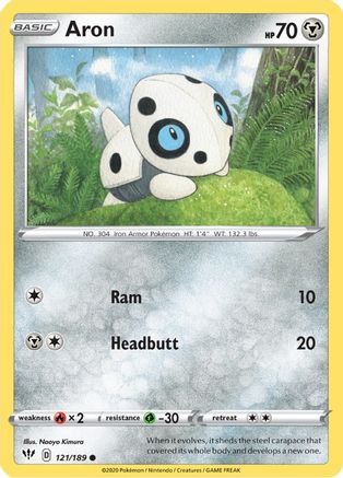 Aron (121)/189 Common Reverse Holofoil