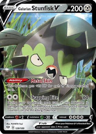 Galarian Stunfisk V (128)/189 Ultra Rare Holofoil