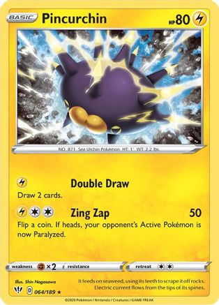 Pincurchin (64)/189 Holo Rare Reverse Holofoil