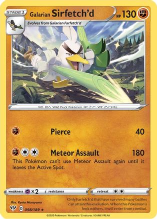 Galarian Sirfetch'd - 98/189 (Cracked Ice holo) (98) Holo Rare Holofoil