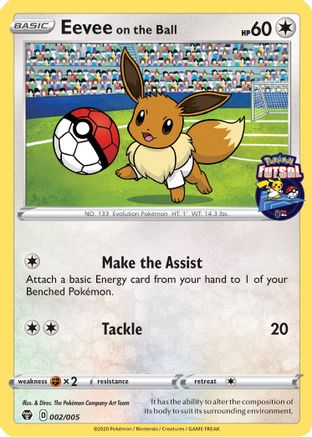 Eevee on the Ball - 002/005 (Pokemon Futsal) (2)/5 Promo
