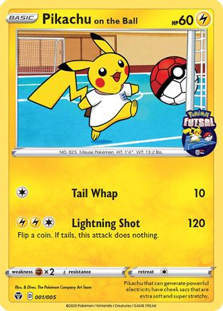 Pikachu on the Ball - 001/005 (Pokemon Futsal) (1)/5 Promo