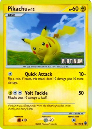Pikachu - 70/100 [Platinum] (70) Promo Reverse Holofoil