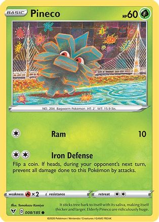 Pineco (8)/185 Common Reverse Holofoil