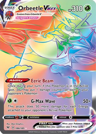Orbeetle VMAX (Secret) (186)/185 Secret Rare Holofoil