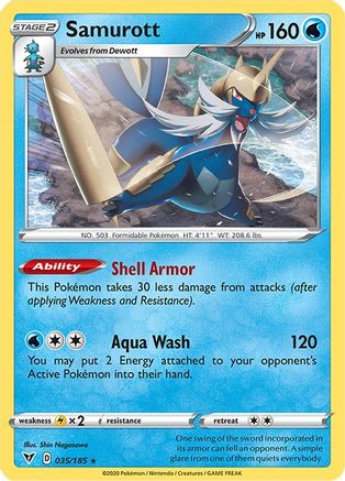 Samurott (35)/185 Rare Reverse Holofoil