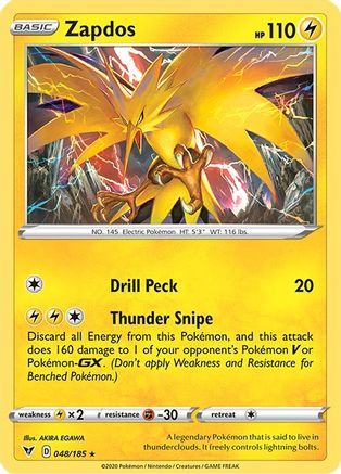 Zapdos (48)/185 Holo Rare Reverse Holofoil