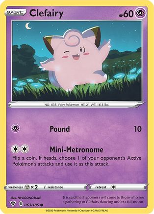 Clefairy (63)/185 Common Reverse Holofoil