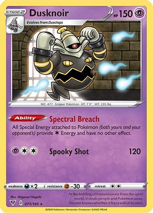 Dusknoir (71)/185 Holo Rare Holofoil
