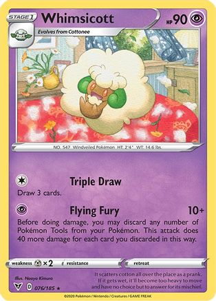 Whimsicott (76)/185 Rare Reverse Holofoil