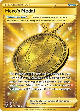 Hero's Medal (Secret) (201)/185 Secret Rare Holofoil
