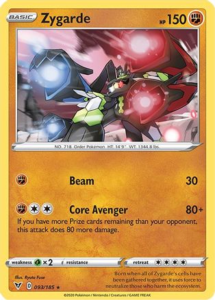 Zygarde (93)/185 Holo Rare Reverse Holofoil