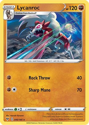 Lycanroc (95)/185 Rare Reverse Holofoil