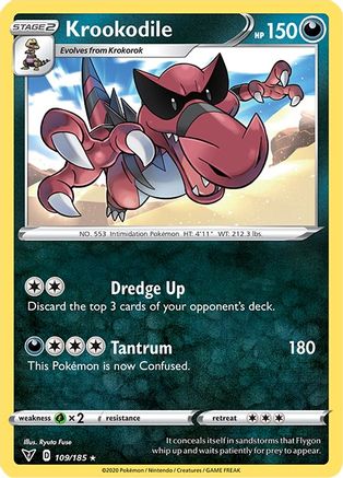 Krookodile (109)/185 Rare Reverse Holofoil