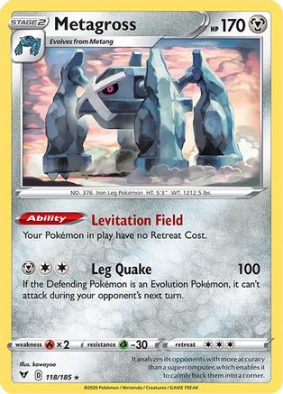 Metagross (118)/185 Rare Reverse Holofoil