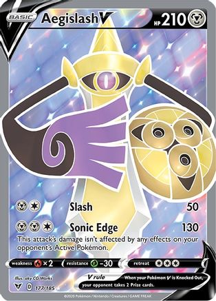 Aegislash V (Full Art) (177)/185 Ultra Rare Holofoil