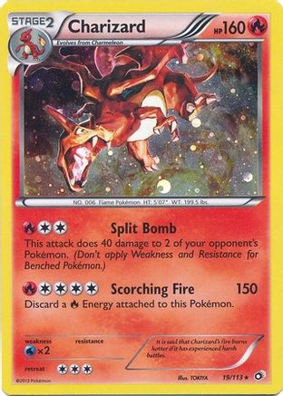 Lightly played Charizard - 19/113 (Cosmos Holo) (19) Promo Holofoil (Cabinet-LP)