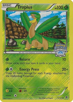 Tropius - 5/101 (National Championships) (5) Promo Reverse Holofoil