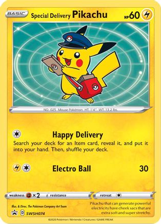 Special Delivery Pikachu - SWSH074 (SWSH074)/307 Promo Holofoil