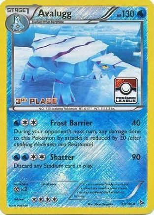 Avalugg - 31/106 (Pokemon League) [3rd Place] (31) Promo Reverse Holofoil