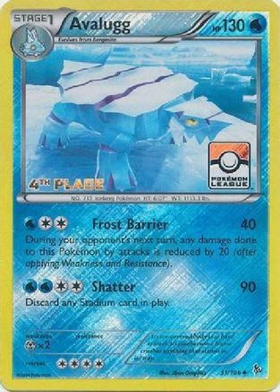 Avalugg - 31/106 (Pokemon League) [4th Place] (31) Promo Reverse Holofoil