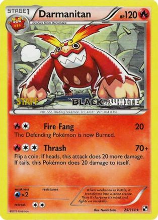 Darmanitan - 25/114 (Prerelease) [Staff] (25) Promo Holofoil