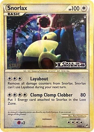 Snorlax - 33/95 (Prerelease) [Staff] Promo Holofoil