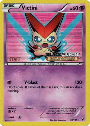 Victini - 43/101 (Prerelease) [Staff] (43) Promo Holofoil