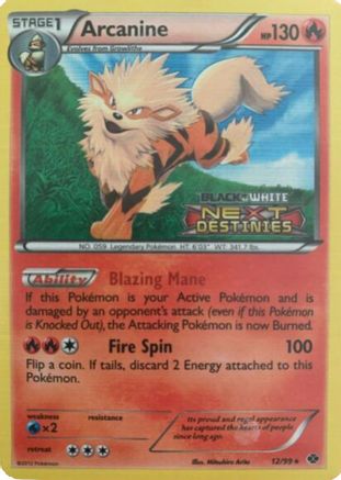 Arcanine - 12/99 (Prerelease) (12) Promo Holofoil