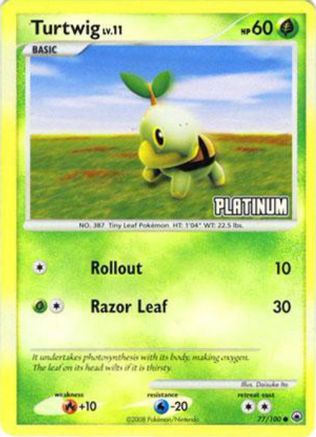 Turtwig - 77/100 [Platinum] (77) Promo Reverse Holofoil