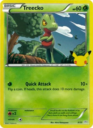 Treecko - 3/25 3/25 - McDonalds 25th Anniversary Promos Holofoil