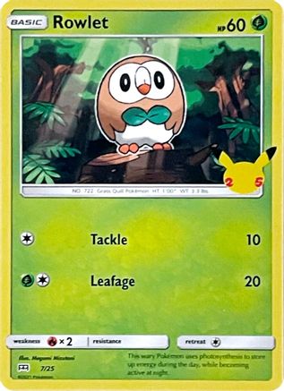 Rowlet - 7/25 7/25 - McDonalds 25th Anniversary Promos