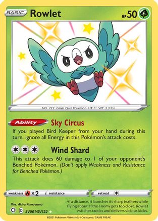 Rowlet (SV001)/122 Shiny Holo Rare Holofoil