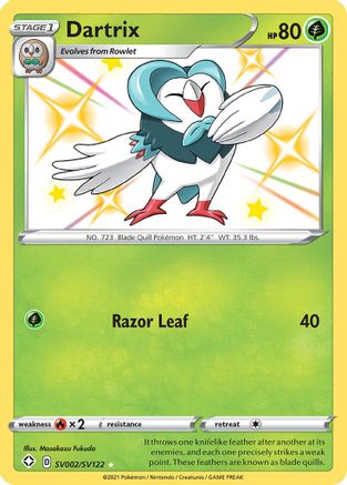 Dartrix (SV002)/122 Shiny Holo Rare Holofoil