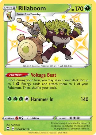 Rillaboom (SV006)/122 Shiny Holo Rare Holofoil
