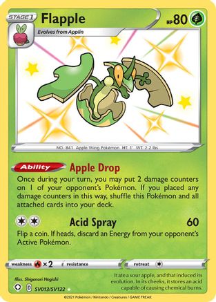 Flapple (SV013)/122 Shiny Holo Rare Holofoil