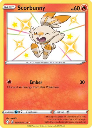 Scorbunny (SV015)/122 Shiny Holo Rare Holofoil