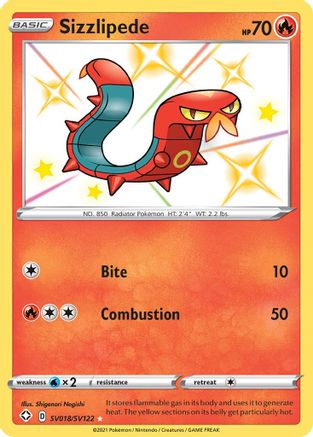 Sizzlipede (SV018)/122 Shiny Holo Rare Holofoil