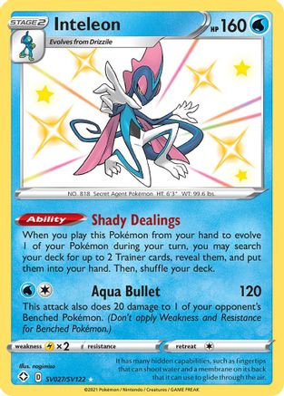Inteleon (SV027)/122 Shiny Holo Rare Holofoil