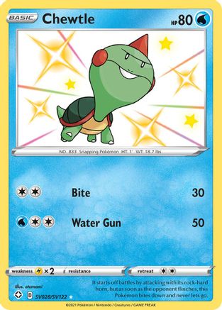 Chewtle (SV028)/122 Shiny Holo Rare Holofoil
