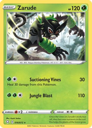 Zarude (16)/72 Rare Reverse Holofoil