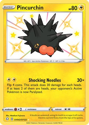 Pincurchin (SV043)/122 Shiny Holo Rare Holofoil