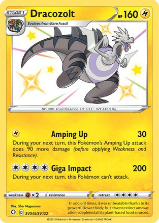 Dracozolt (SV045)/122 Shiny Holo Rare Holofoil