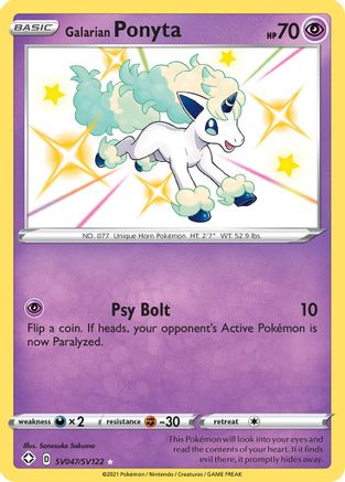 Galarian Ponyta (SV047)/122 Shiny Holo Rare Holofoil
