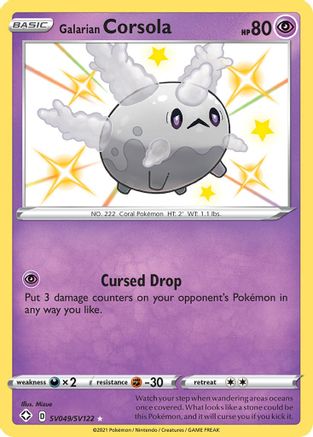 Galarian Corsola (SV049)/122 Shiny Holo Rare Holofoil