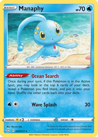 Manaphy (24)/72 Rare Reverse Holofoil