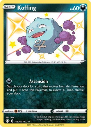Koffing (SV076)/122 Shiny Holo Rare Holofoil